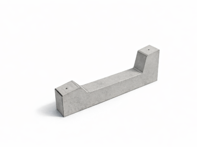 Concrete ballast mounting block for south-facing and east-west PV panel layout