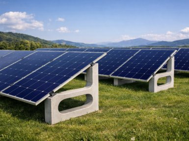 TerraBase concrete ground-mounted PV support for solar panel installation on terrain