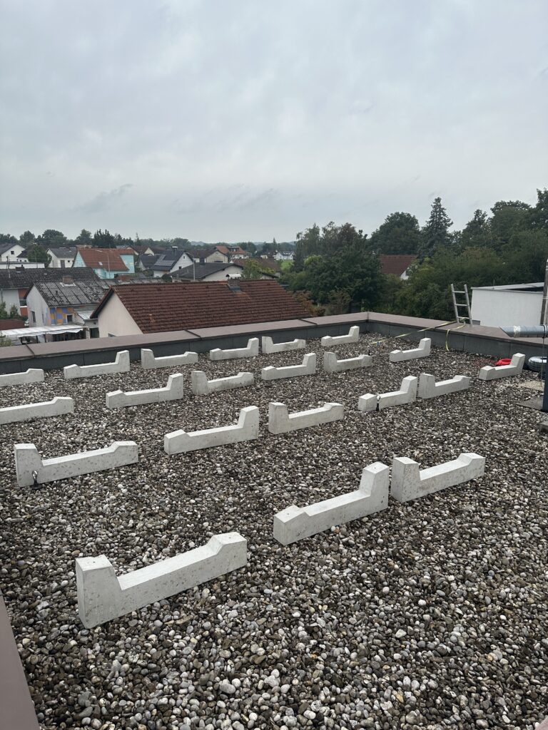Residential solar project in Austria using concrete ballast supports